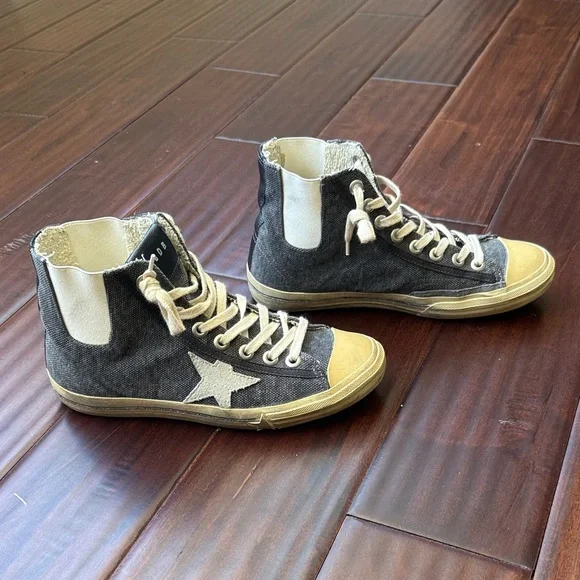 Golden Goose High-Tops in Blue Denim and White - Picture 3 of 8